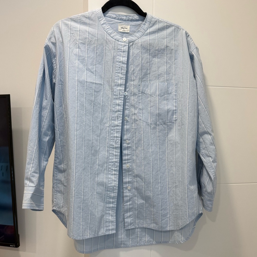Aritzia 100% cotton Blue Button-Up Shirt